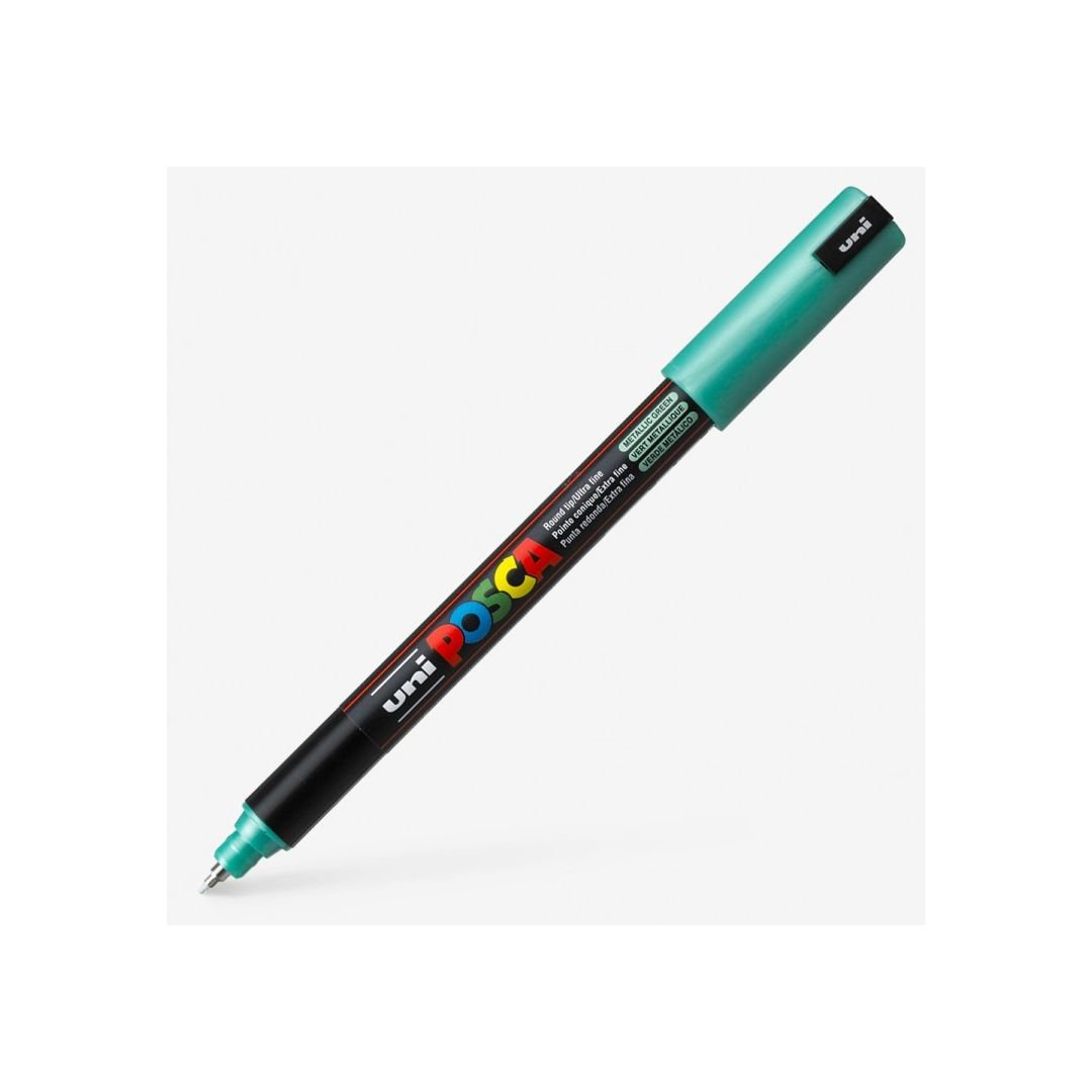 Uni-Posca - Water-Based - Extra Fine Bullet Tip - PC 1M - Metallic Green Marker