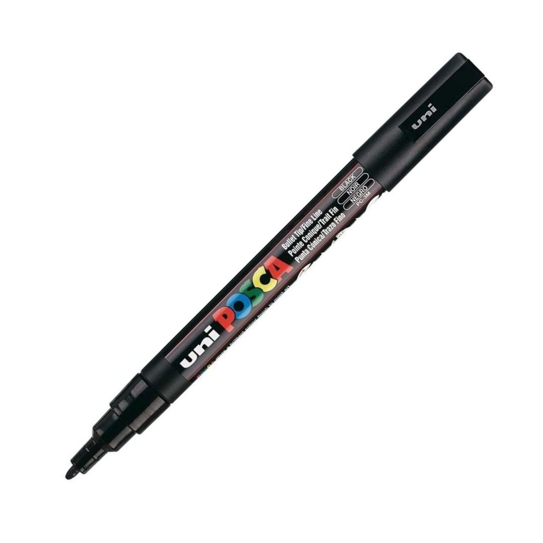 Uni-Posca - Water-Based - Fine Bullet Tip - PC 3M - Black Marker