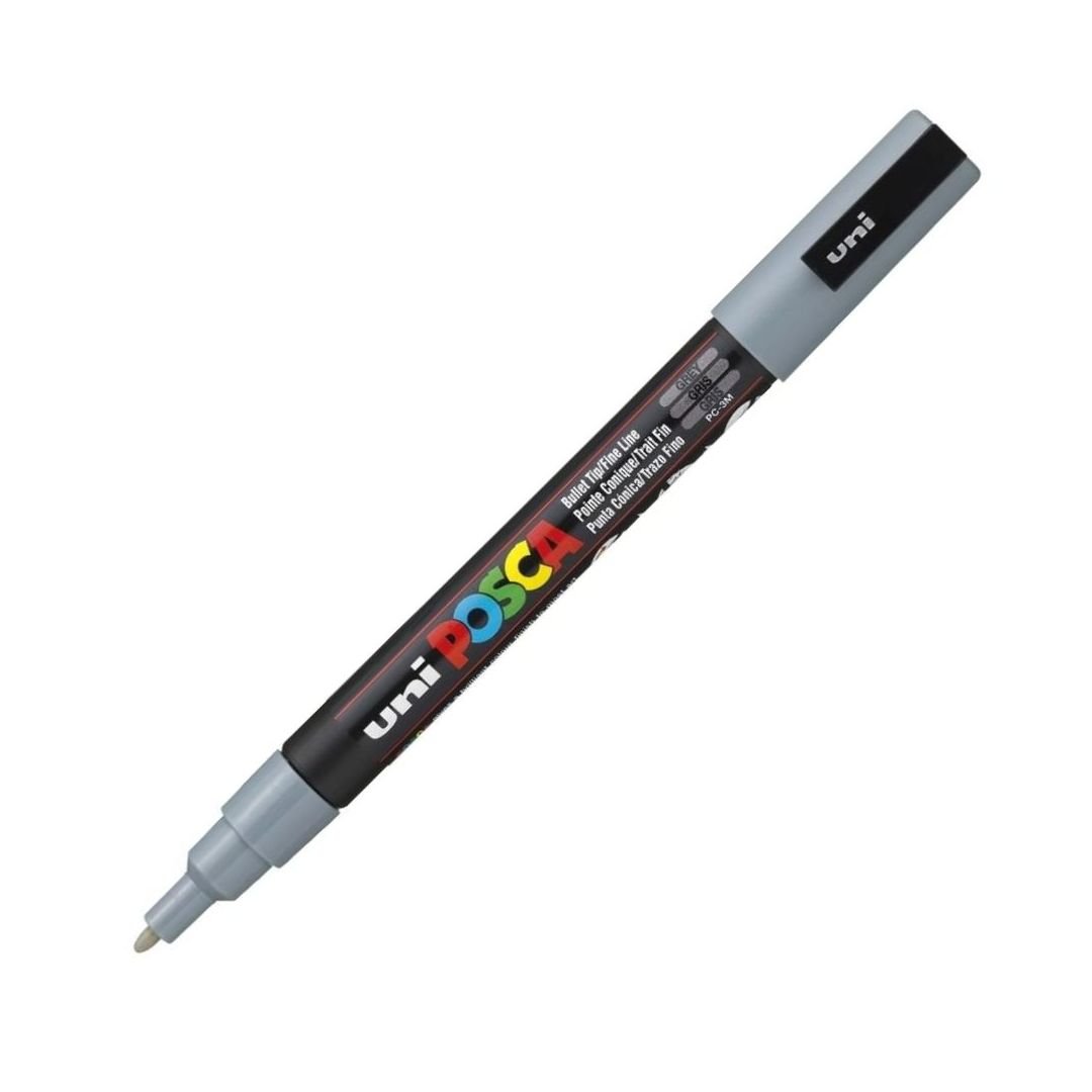 Uni-Posca - Water-Based - Fine Bullet Tip - PC 3M - Grey Marker