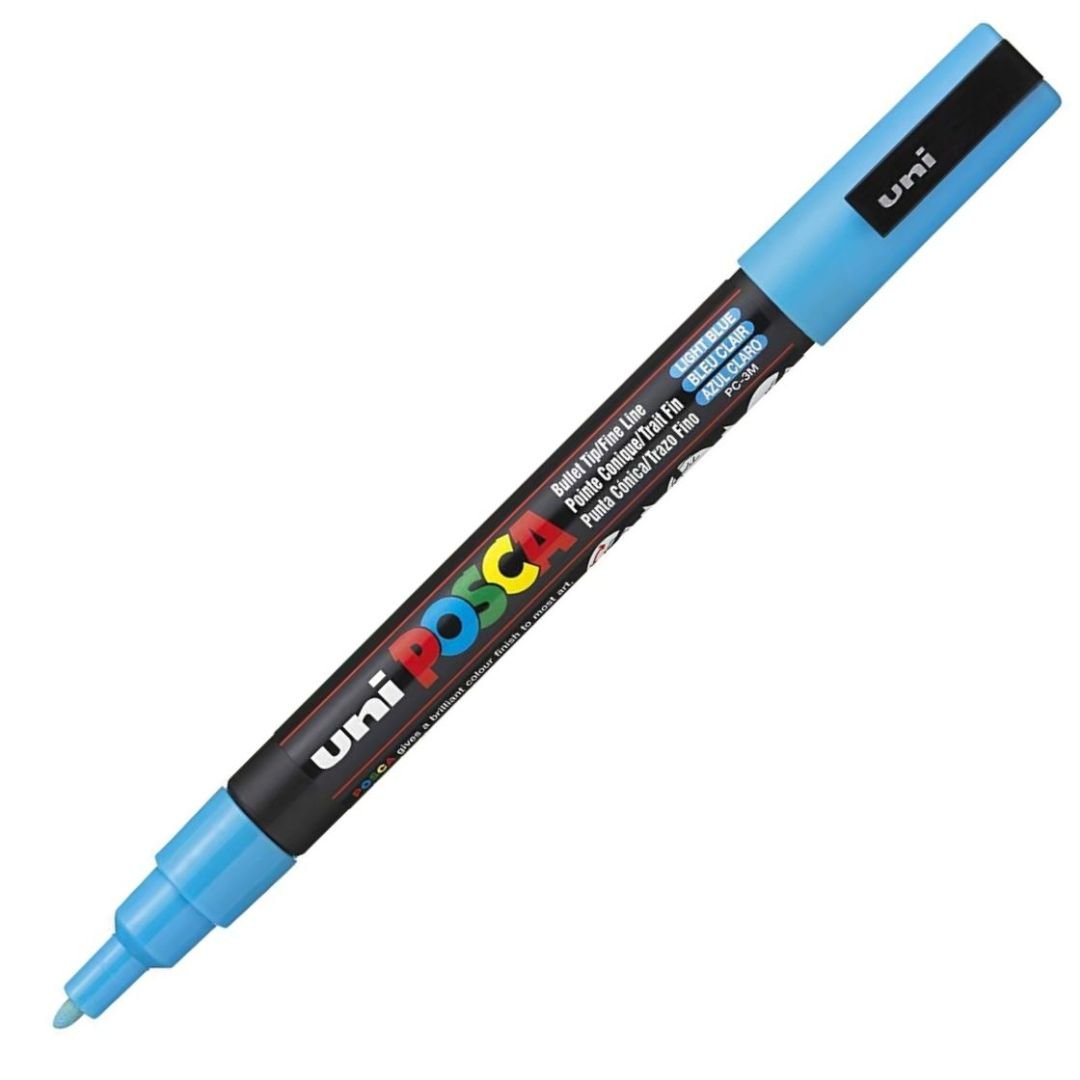 Uni-Posca - Water-Based - Fine Bullet Tip - PC 3M - Light Blue Marker