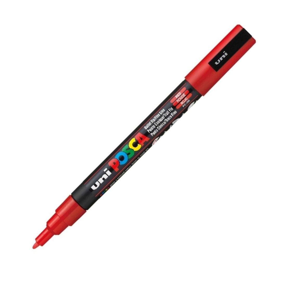 Uni-Posca - Water-Based - Fine Bullet Tip - PC 3M - Red Marker
