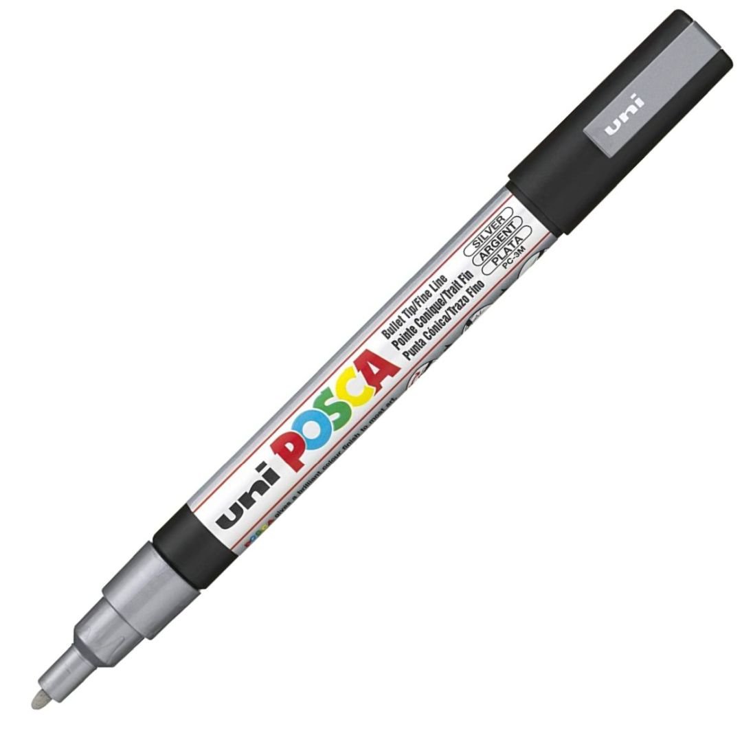 Uni-Posca - Water-Based - Fine Bullet Tip - PC 3M - Silver Marker