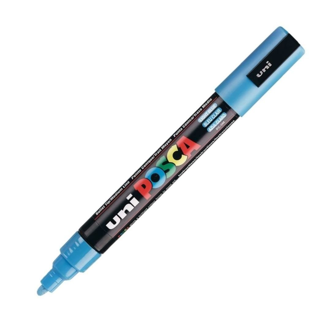 Uni-Posca - Water-Based - Medium Bullet Tip - PC 5M - Light Blue Marker