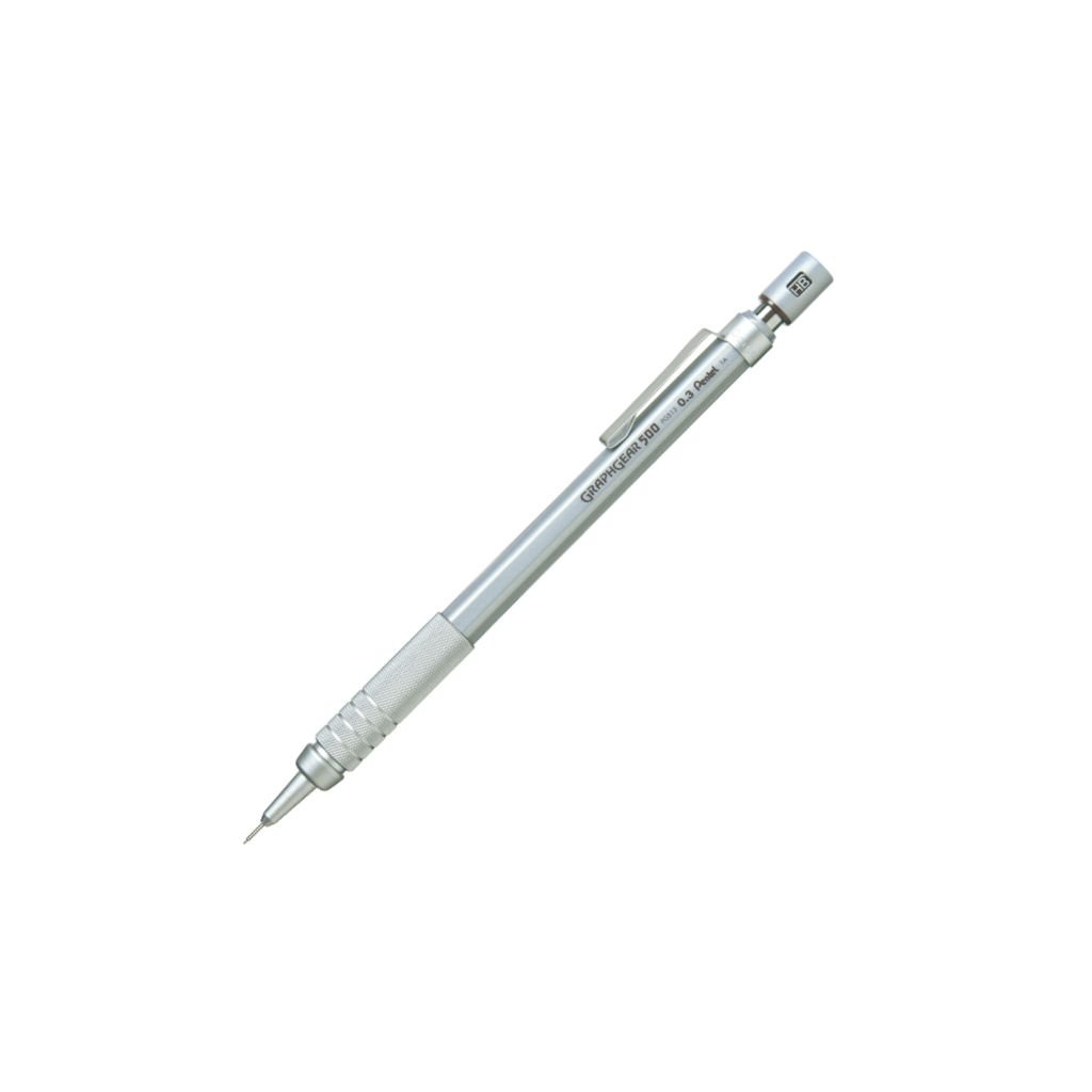 Pentel Graph Gear 500 Mechanical Drafting Pencil - 0.3 mm - Silver Body