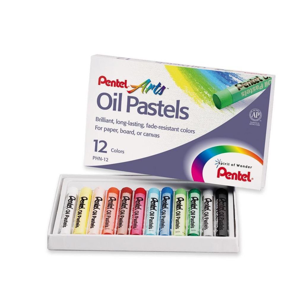 Pentel Arts Oil Pastel Set - 12 Assorted Colours