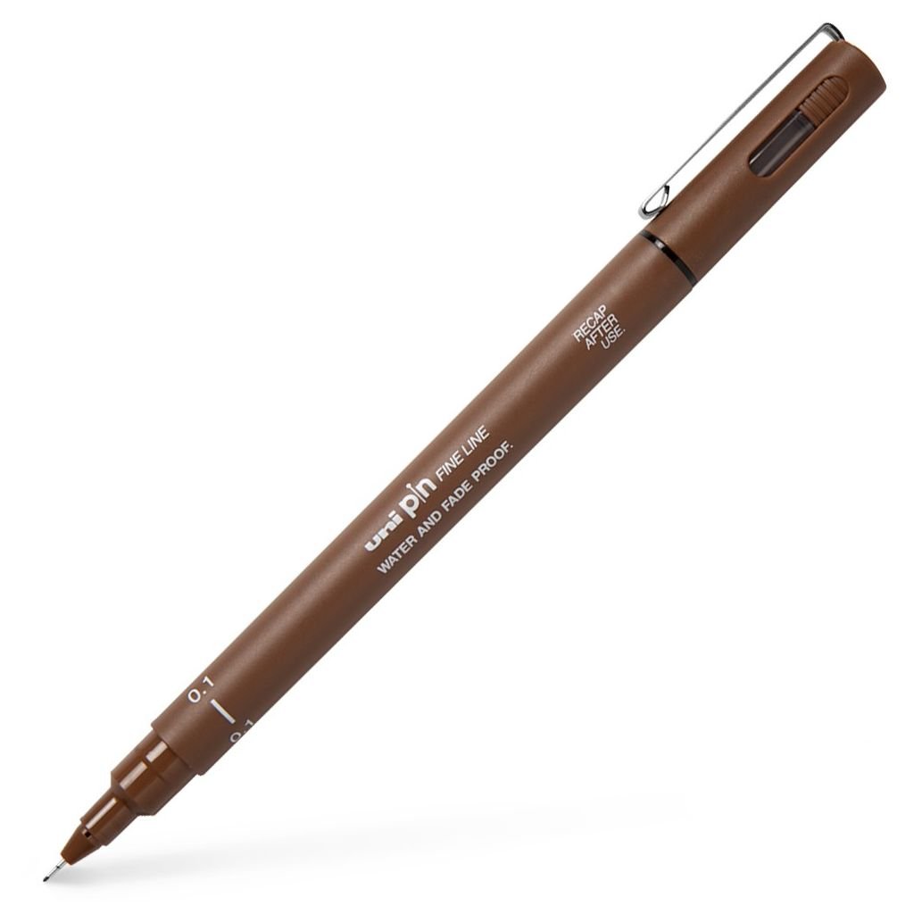 Uni-Ball Uni Pin Fine Line Drawing Pen - 0.1 MM - Sepia