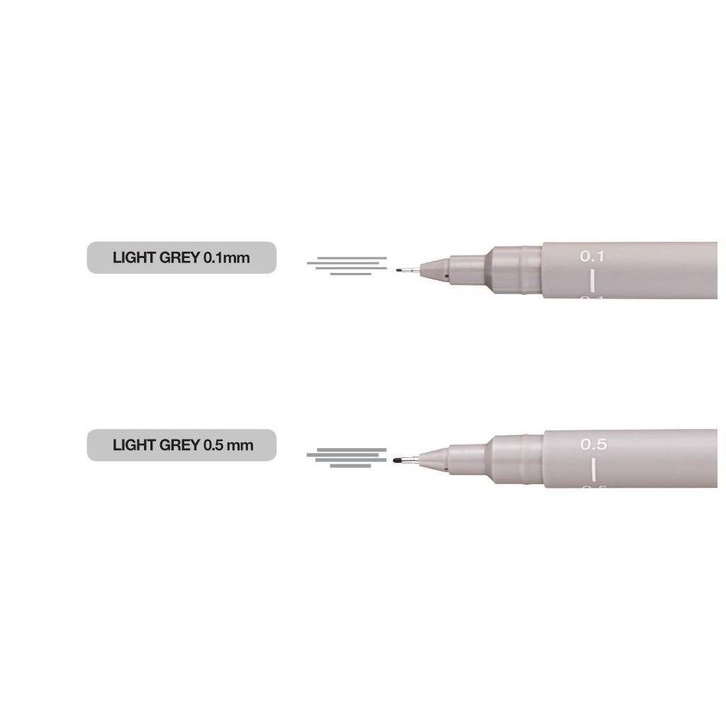 Uni-Ball Uni Pin Fine Line Drawing Pen - 0.5 MM - Light Grey