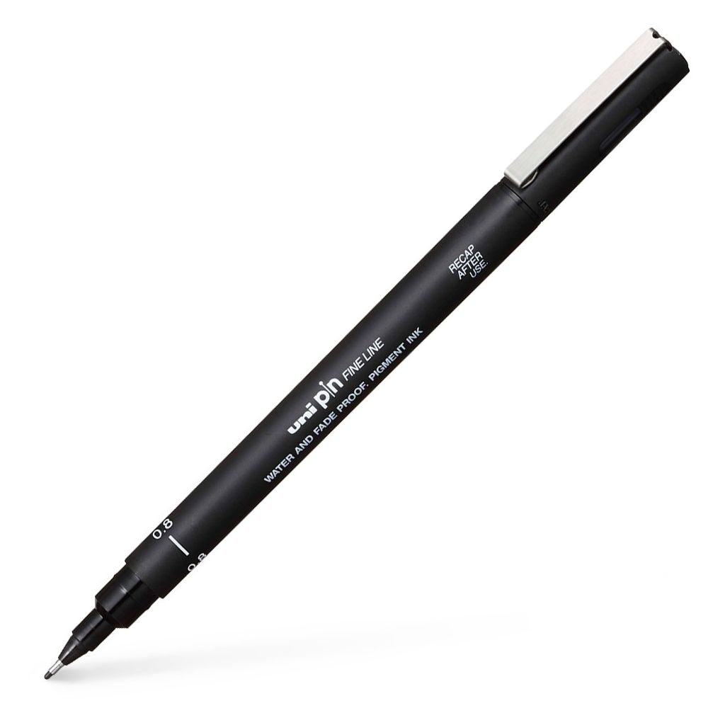 Uni Pin Fine Line Drawing Pen - 0.8 MM - Black | Art Lounge
