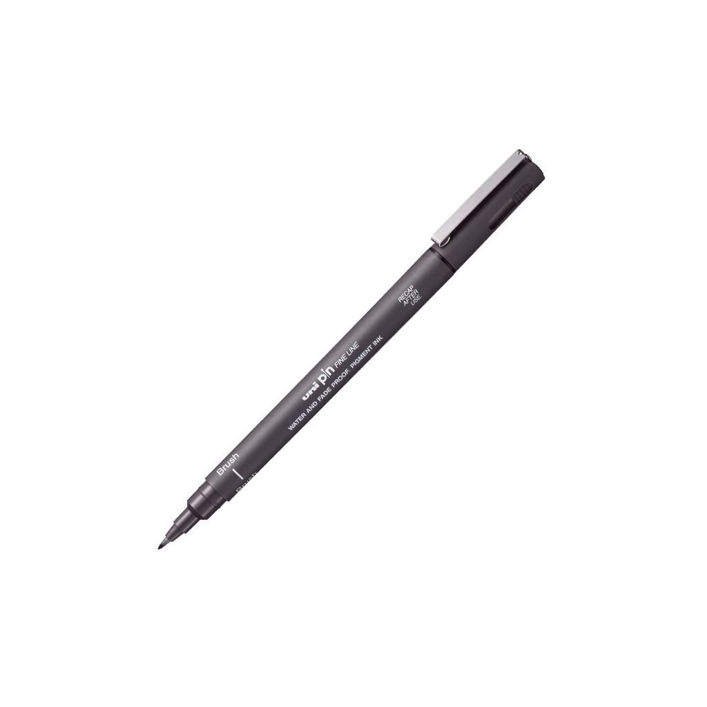 Uni-Ball Uni Pin Fine Line Drawing Pen - Brush Tip - Dark Grey