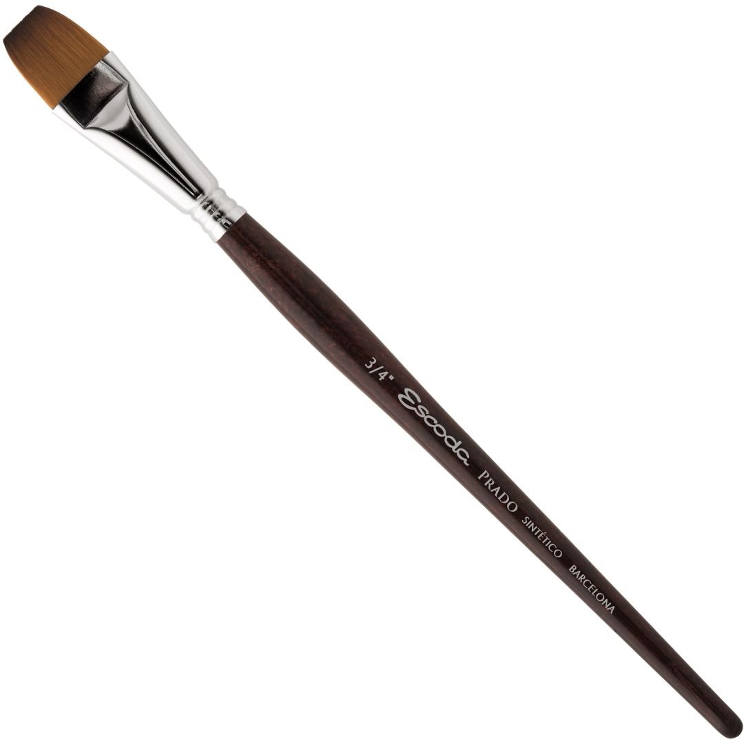 Escoda Prado Tame Synthetic Sable Hair Brush - Series 1322 - Flat Wash - Short Handle - Size: 1/2