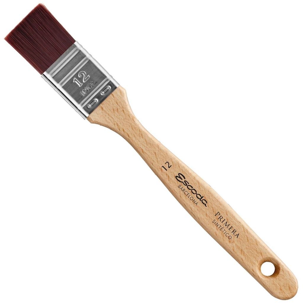 Escoda Primera Teijin Synthetic Hair Brush - Series 2350 - Mottler Single Thickness - Matt-Varnished Wooden Paintbrush-Style Handle - Size: 18