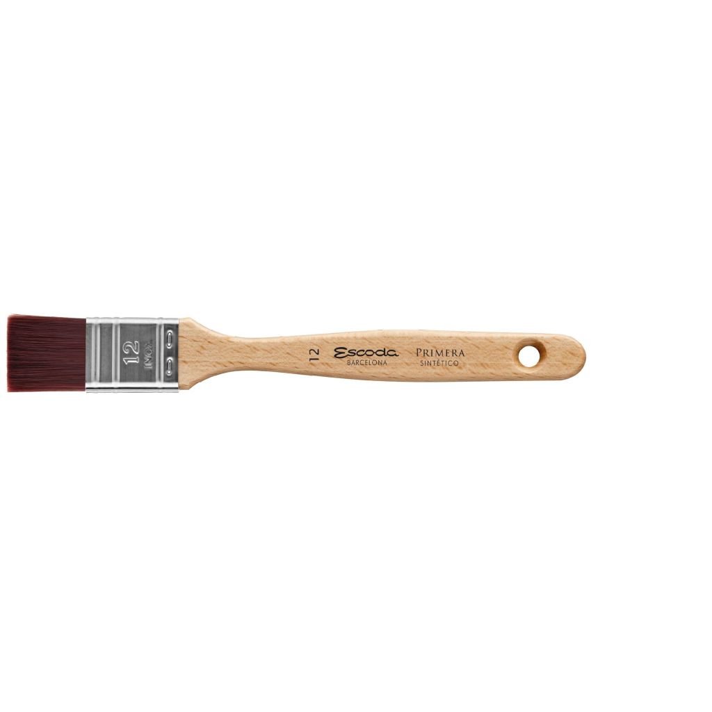 Escoda Primera Teijin Synthetic Hair Brush - Series 2350 - Mottler Single Thickness - Matt-Varnished Wooden Paintbrush-Style Handle - Size: 12