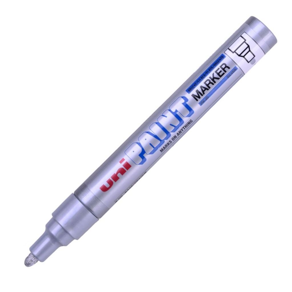 Uni-Ball Uni PX20 Oil Based Paint Marker - Medium Bullet Tip - Silver