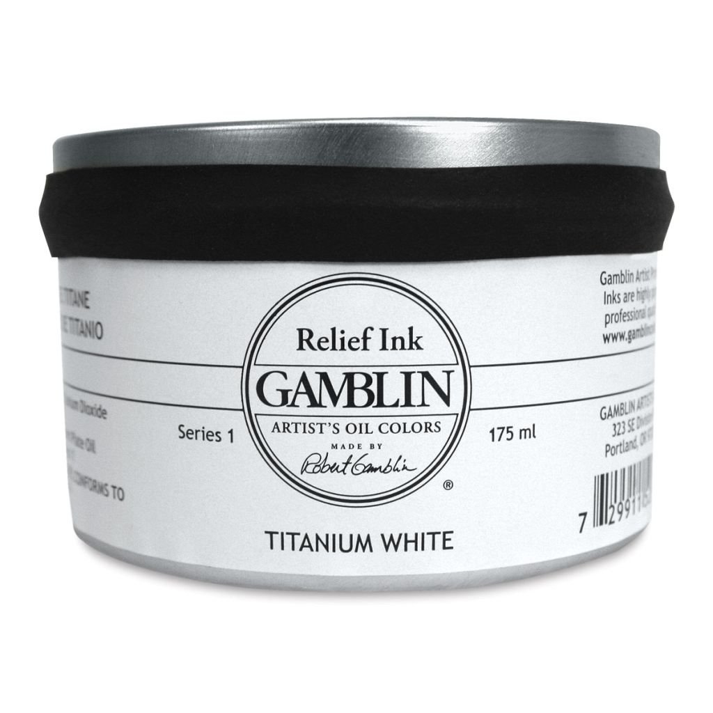 Gamblin Printmaking Relief Ink - Titanium White - Jar of 175 ML