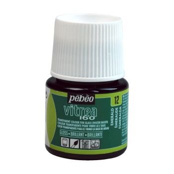 Pebeo Vitrea 160 Glossy Glass Paint - 45 ML Bottle - Emerald (12)