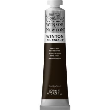 Winsor & Newton Winton Oil Colour - Tube of 200 ML - Lamp Black (337)