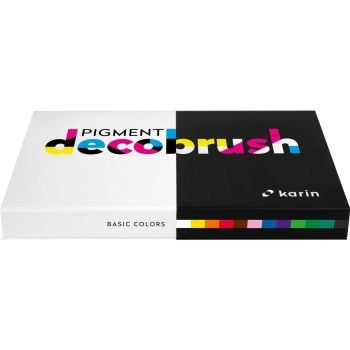 Karin Pigment DecoBrush Acrylic Marker - Basic Colours Set - 12 Colours