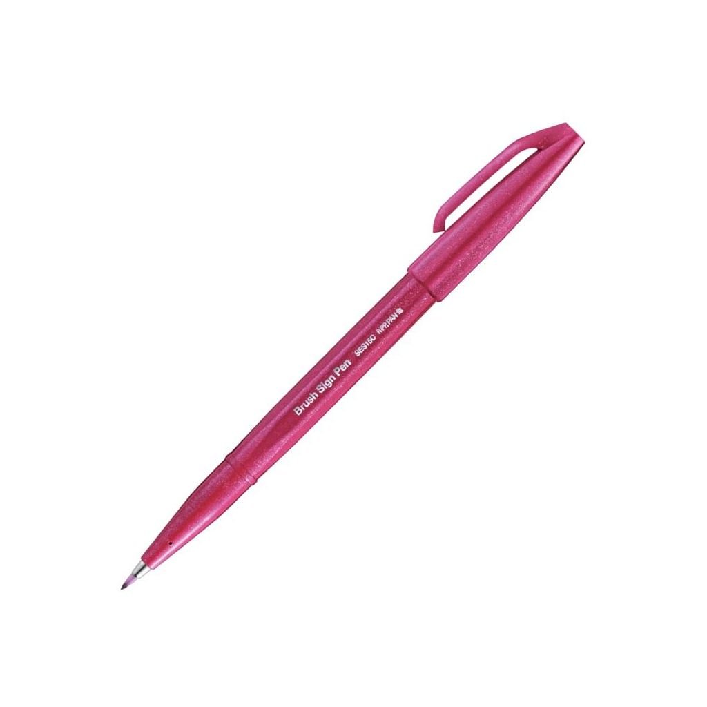 Pentel Sign Pen Touch - Fude Brush Tip - Burgundy