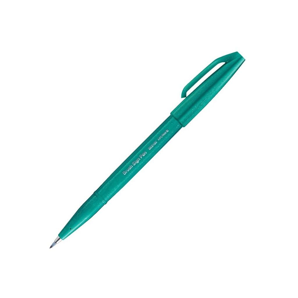 Pentel Sign Pen Touch - Fude Brush Tip - Turquoise Green