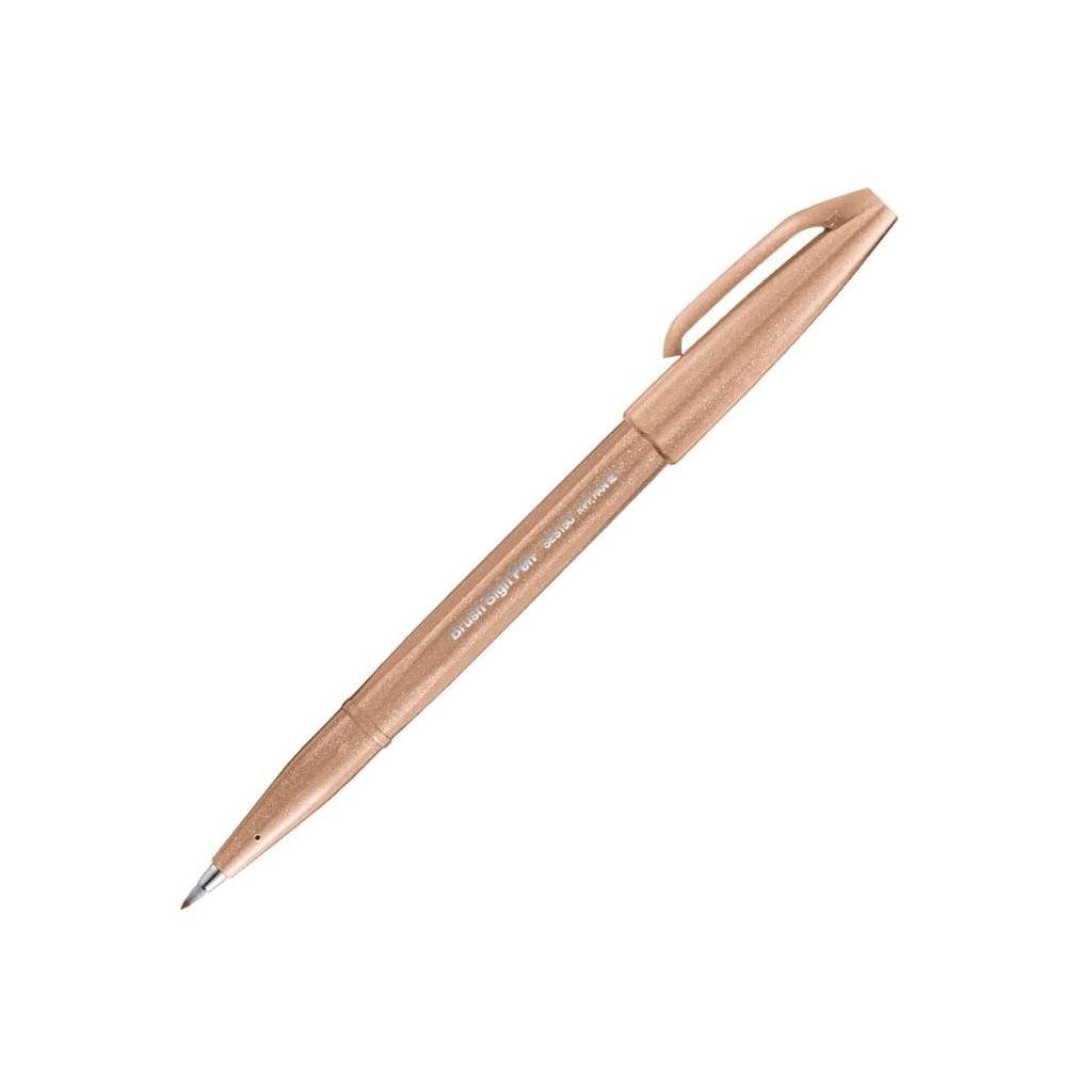Pentel Sign Pen Touch - Fude Brush Tip - Pale Brown