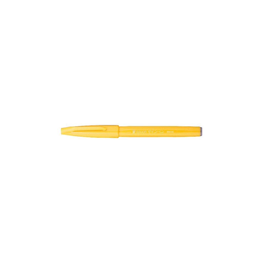 Pentel Sign Pen Touch - Fude Brush Tip - Yellow