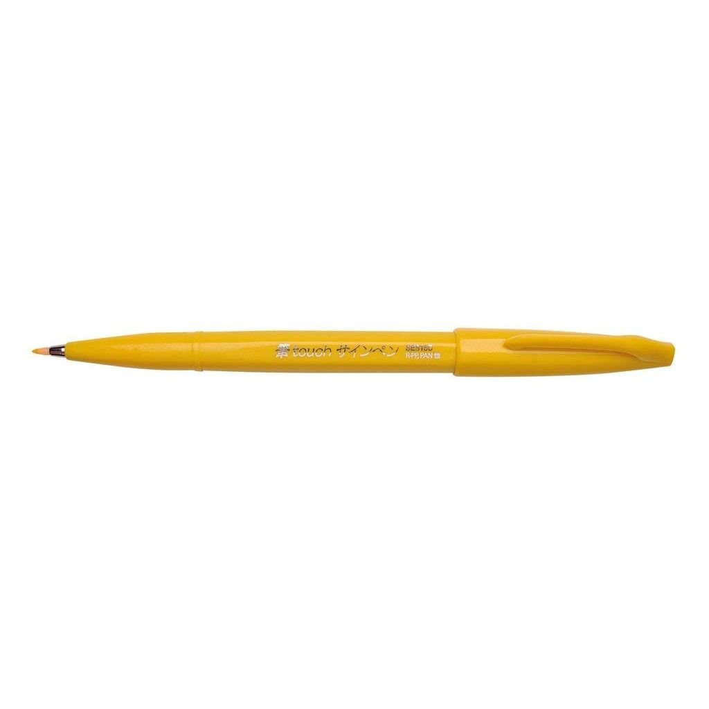 Pentel Sign Pen Touch - Fude Brush Tip - Yellow