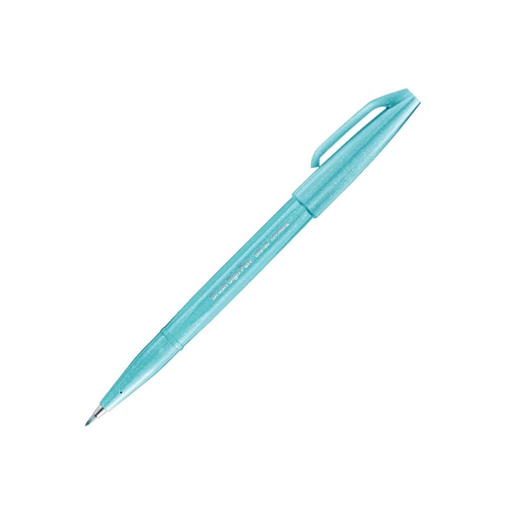 Pentel Sign Pen Touch - Fude Brush Tip - Pale Blue