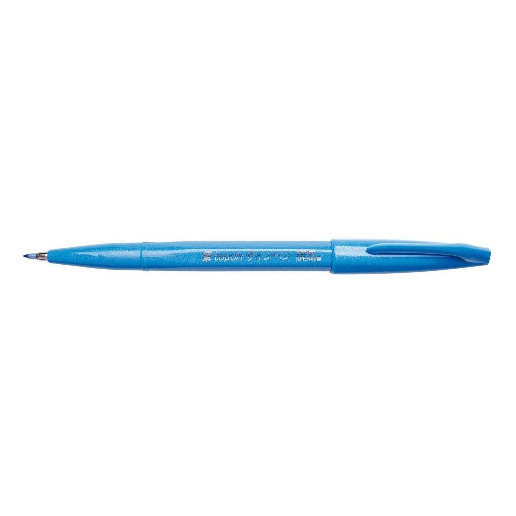 Pentel Sign Pen Touch - Fude Brush Tip - Sky Blue
