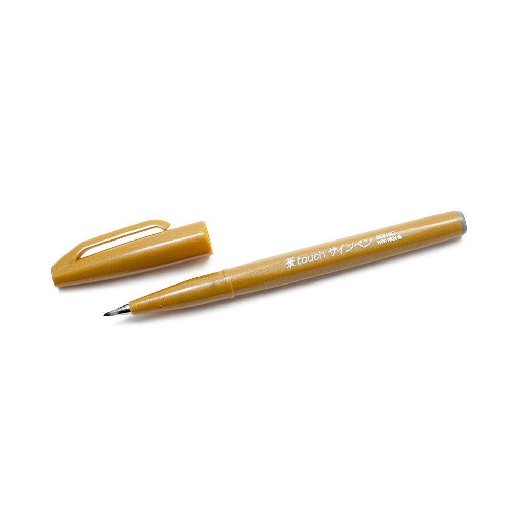 Pentel Sign Pen Touch - Fude Brush Tip - Yellow Ochre