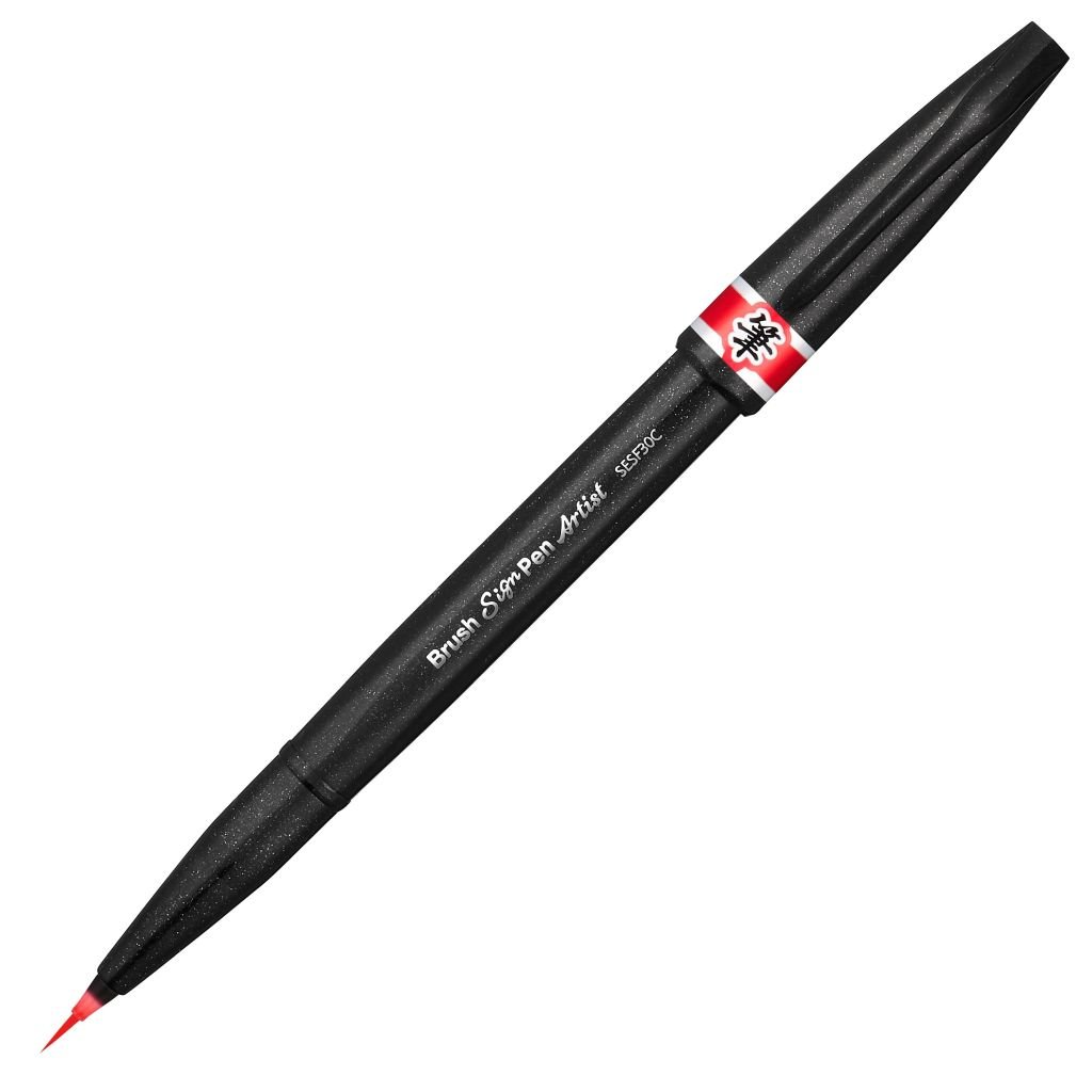 Pentel Artist Brush Sign Pen - Micro Brush Tip - Red