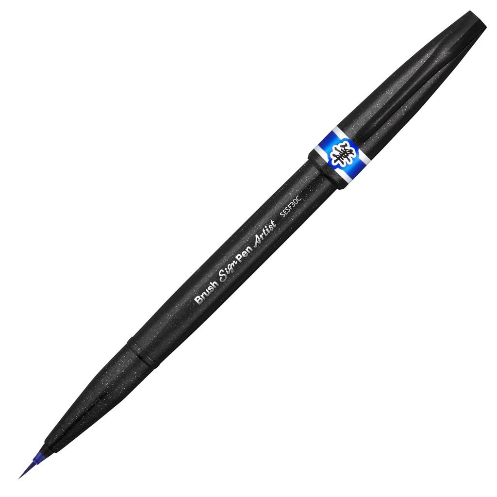 Pentel Artist Brush Sign Pen - Micro Brush Tip - Blue