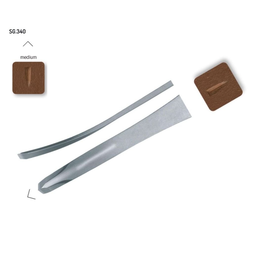 RGM Engraving Tools - Lino Carving Tools - Professional Linoleum Chisel No. 340 - Fiberglass Handle - V Tool Curved Medium