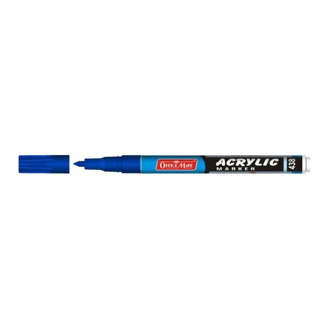 Soni Officemate Water Base Acrylic Marker - Fine Tip (3.05 MM) - Blue