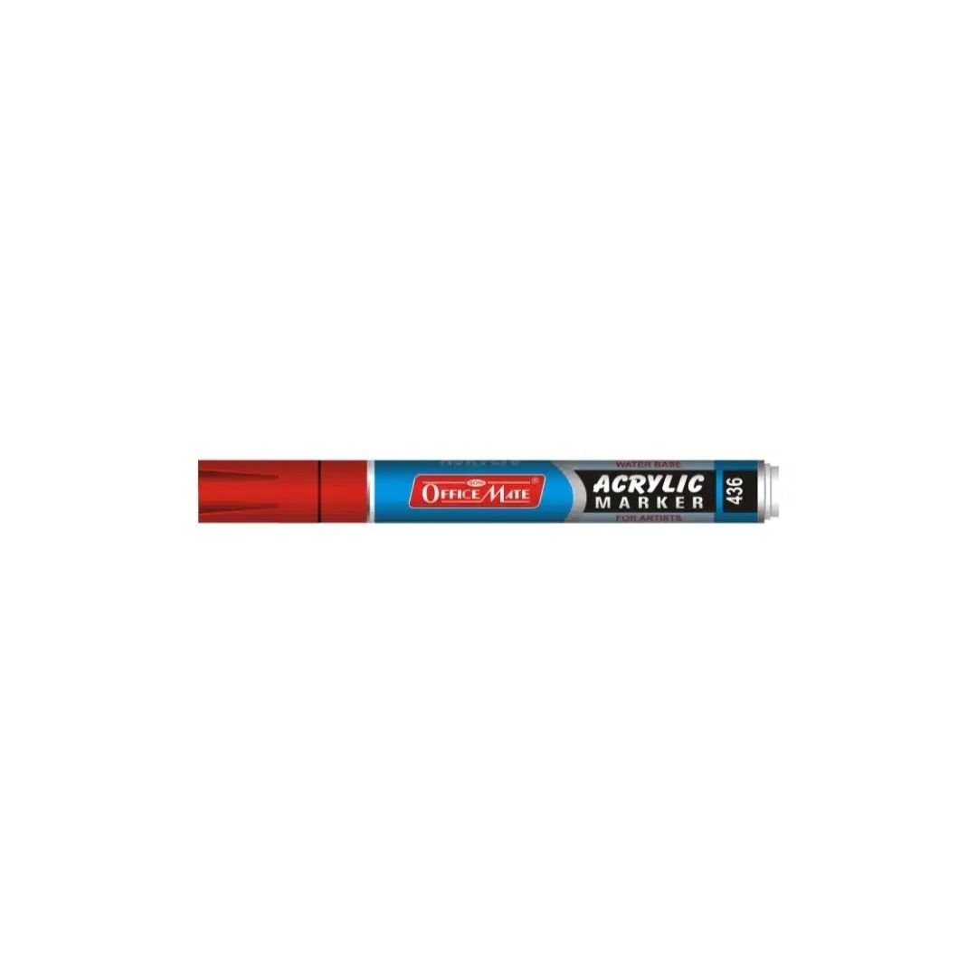 Soni Officemate Water Base Acrylic Marker - Fine Tip (3.05 MM) - Red