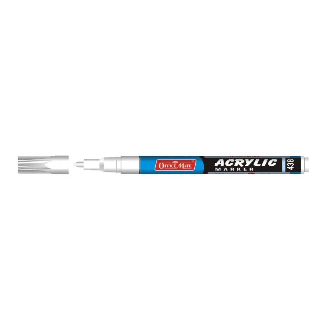 Soni Officemate Water Base Acrylic Marker - Fine Tip (3.05 MM) - White
