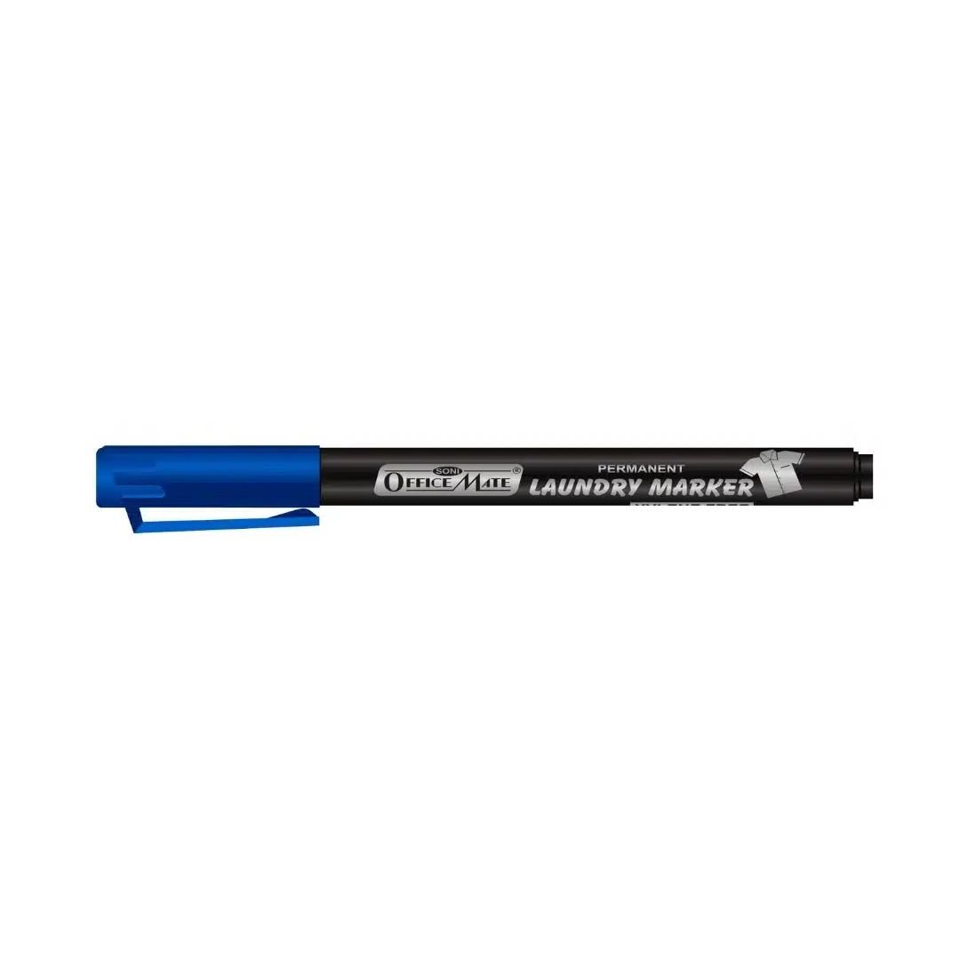 Soni Officemate Laundry Markers - Fine Tip (3.05 MM) - Blue