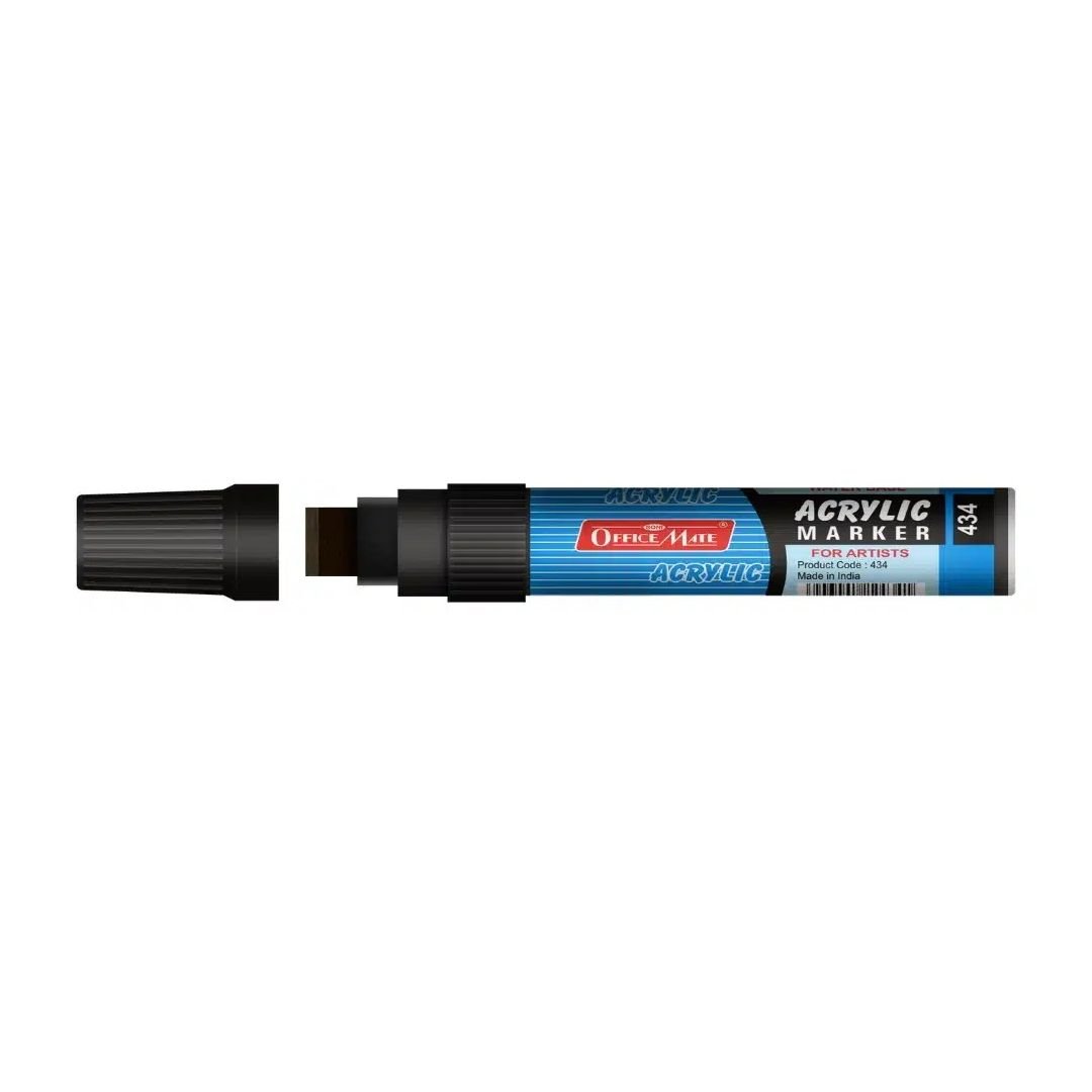Soni Officemate Water Base Jumbo Acrylic Marker - Chisel Tip (15 MM) - Black