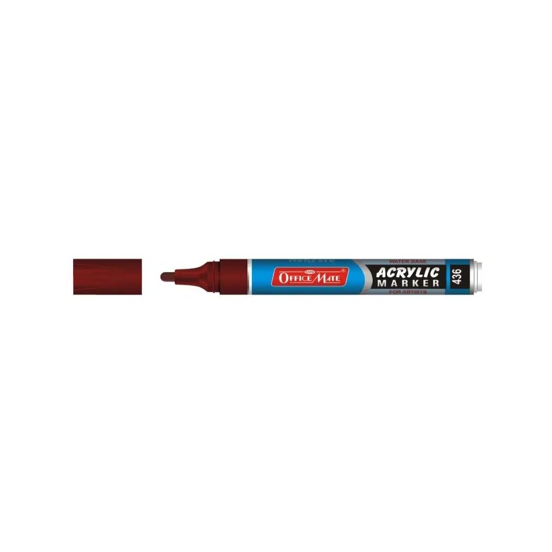Soni Officemate Water Base Acrylic Marker - Bullet Tip (4.5 MM) - Brown