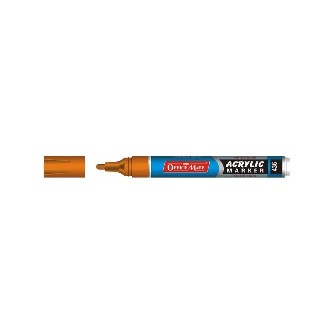 Soni Officemate Water Base Acrylic Marker - Bullet Tip (4.5 MM) - Orange