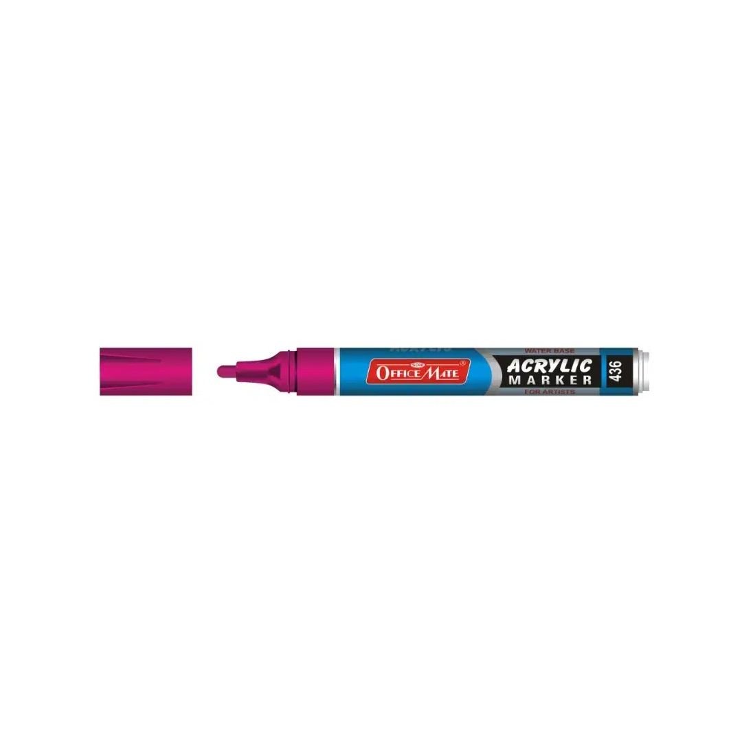 Soni Officemate Water Base Acrylic Marker - Bullet Tip (4.5 MM) - Pink