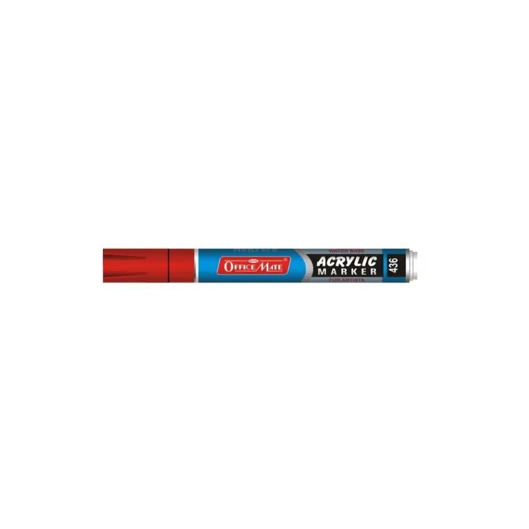 Soni Officemate Water Base Acrylic Marker - Bullet Tip (4.5 MM) - Red