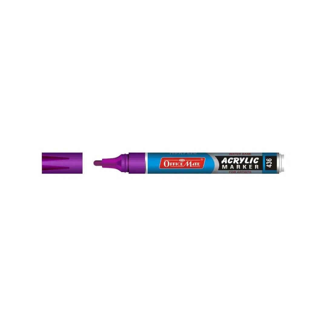 Soni Officemate Water Base Acrylic Marker - Bullet Tip (4.5 MM) - Violet