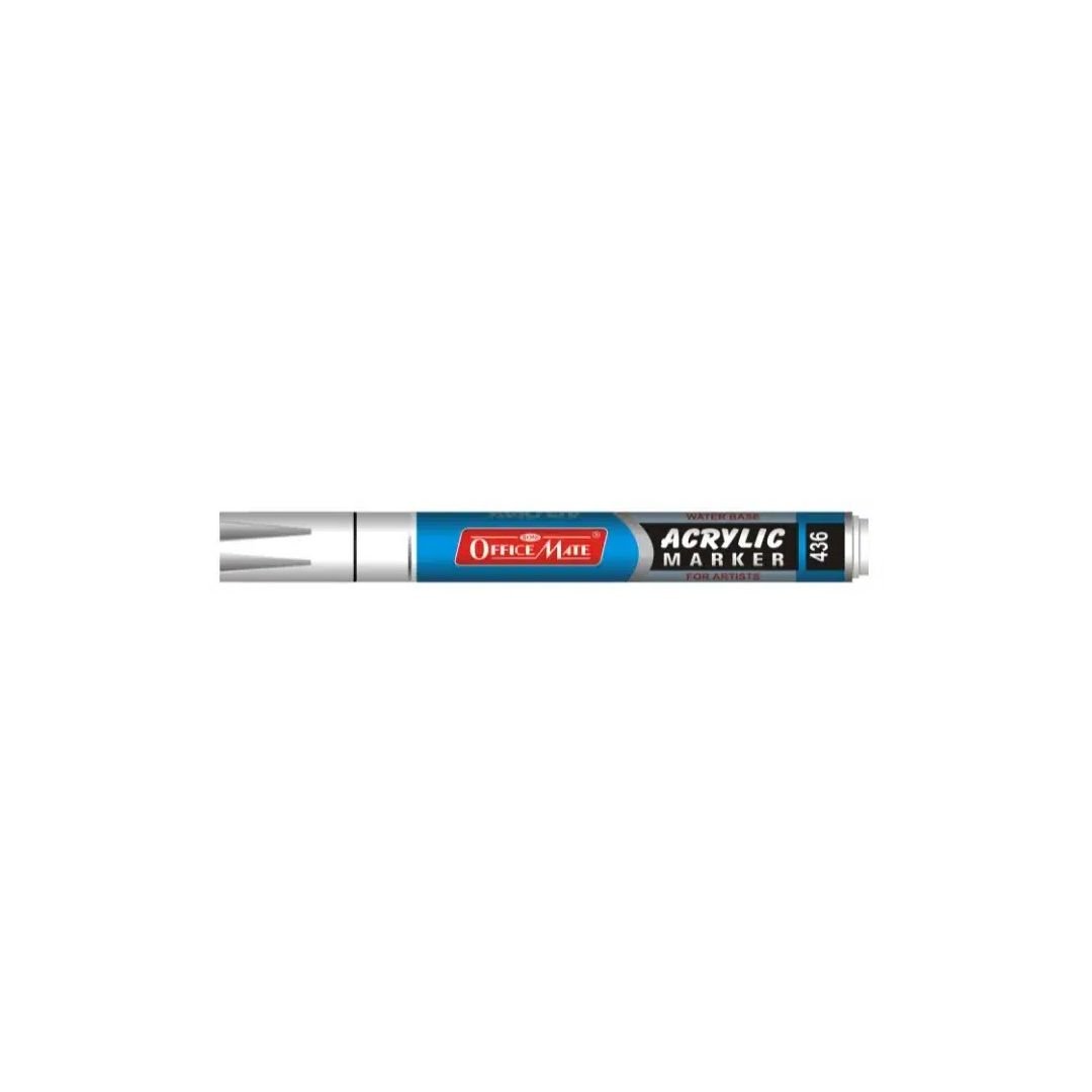 Soni Officemate Water Base Acrylic Marker - Bullet Tip (4.5 MM) - White