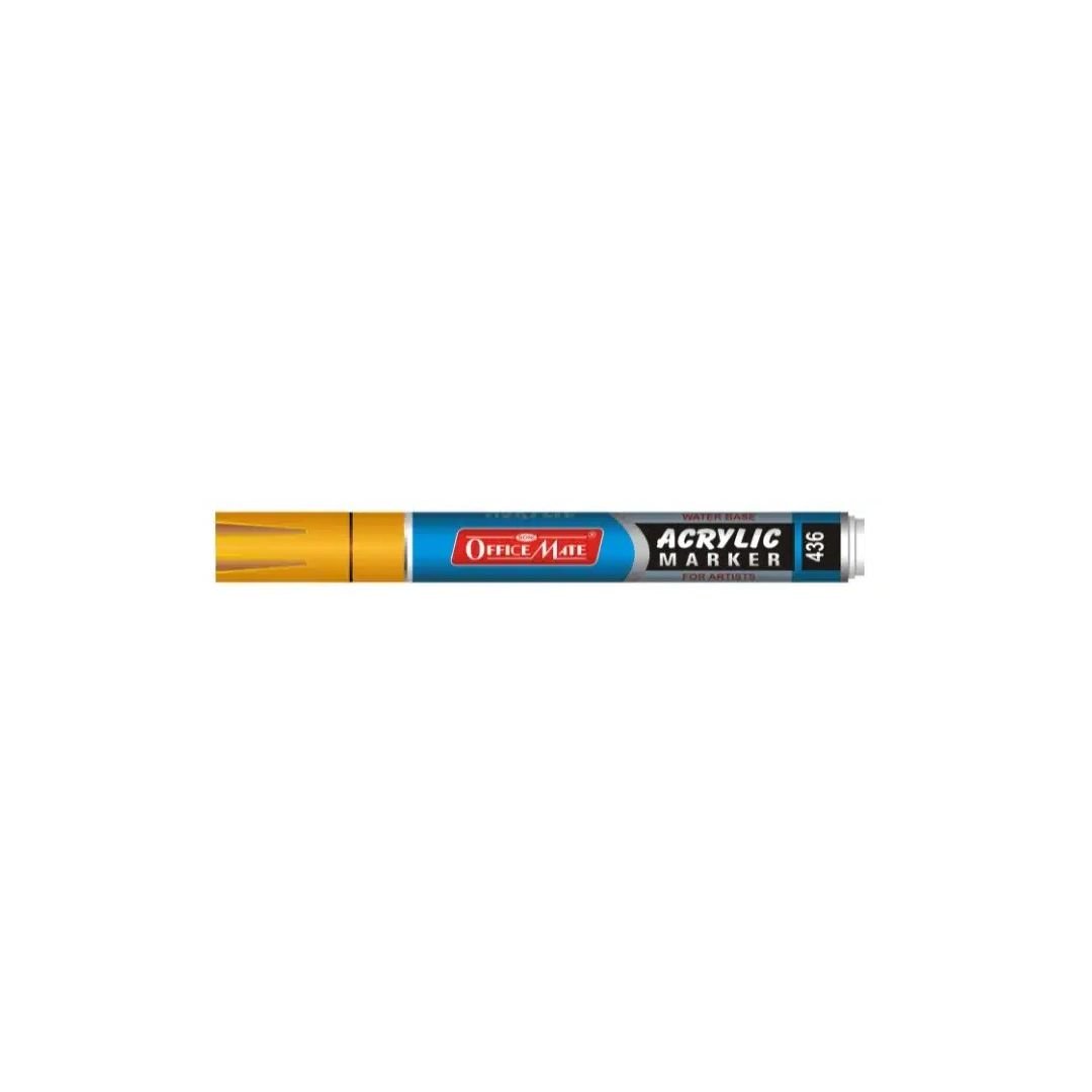 Soni Officemate Water Base Acrylic Marker - Bullet Tip (4.5 MM) - Yellow