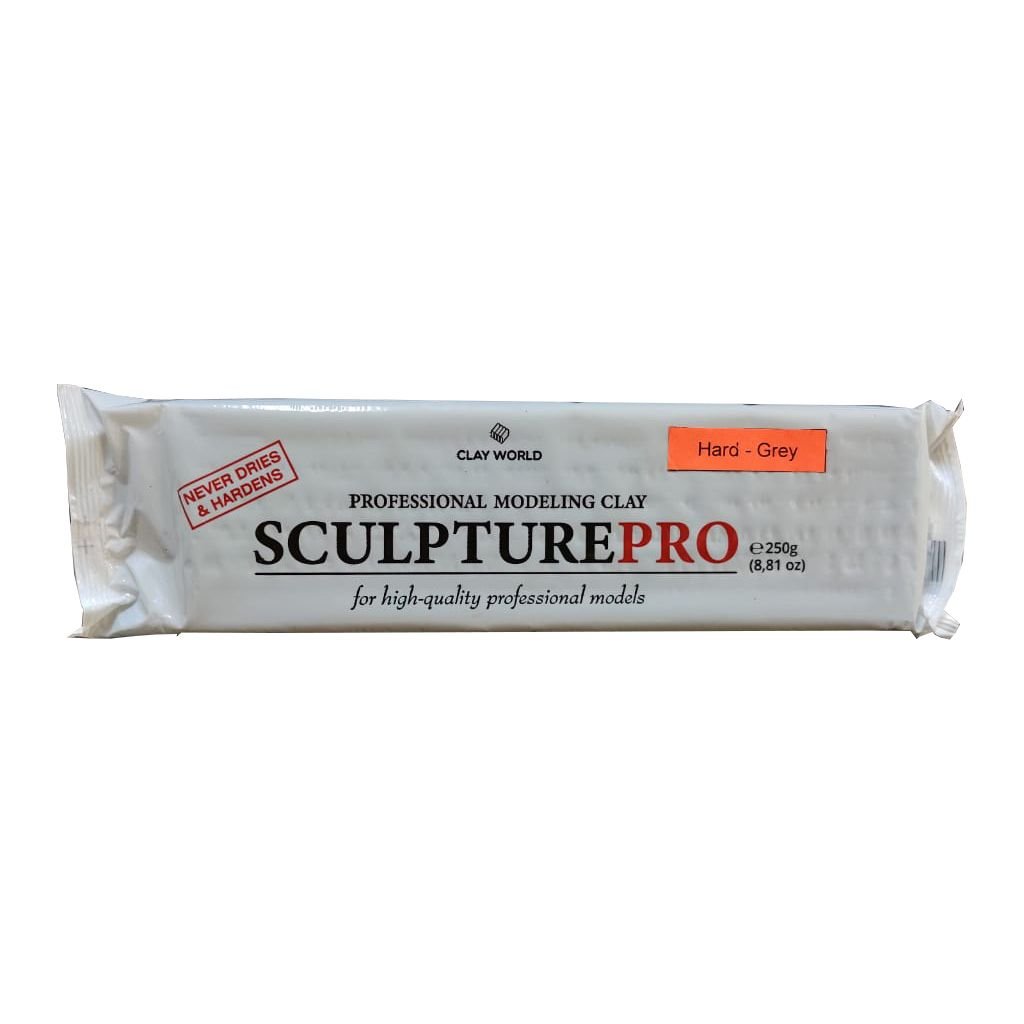 Clay World Sculpture Pro - Professional Modeling Clay 250 GM - Grey (Hard)