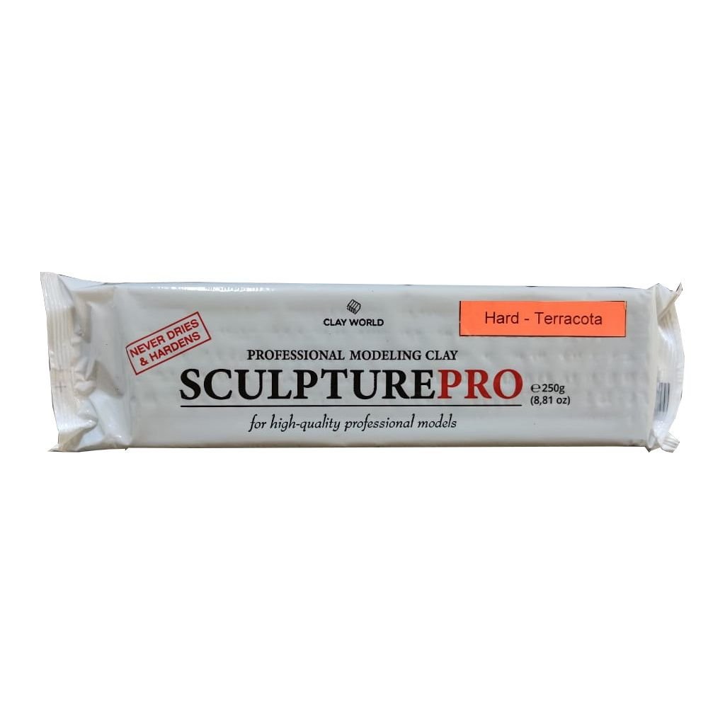Clay World Sculpture Pro - Professional Modeling Clay 250 GM - Terracotta (Hard)