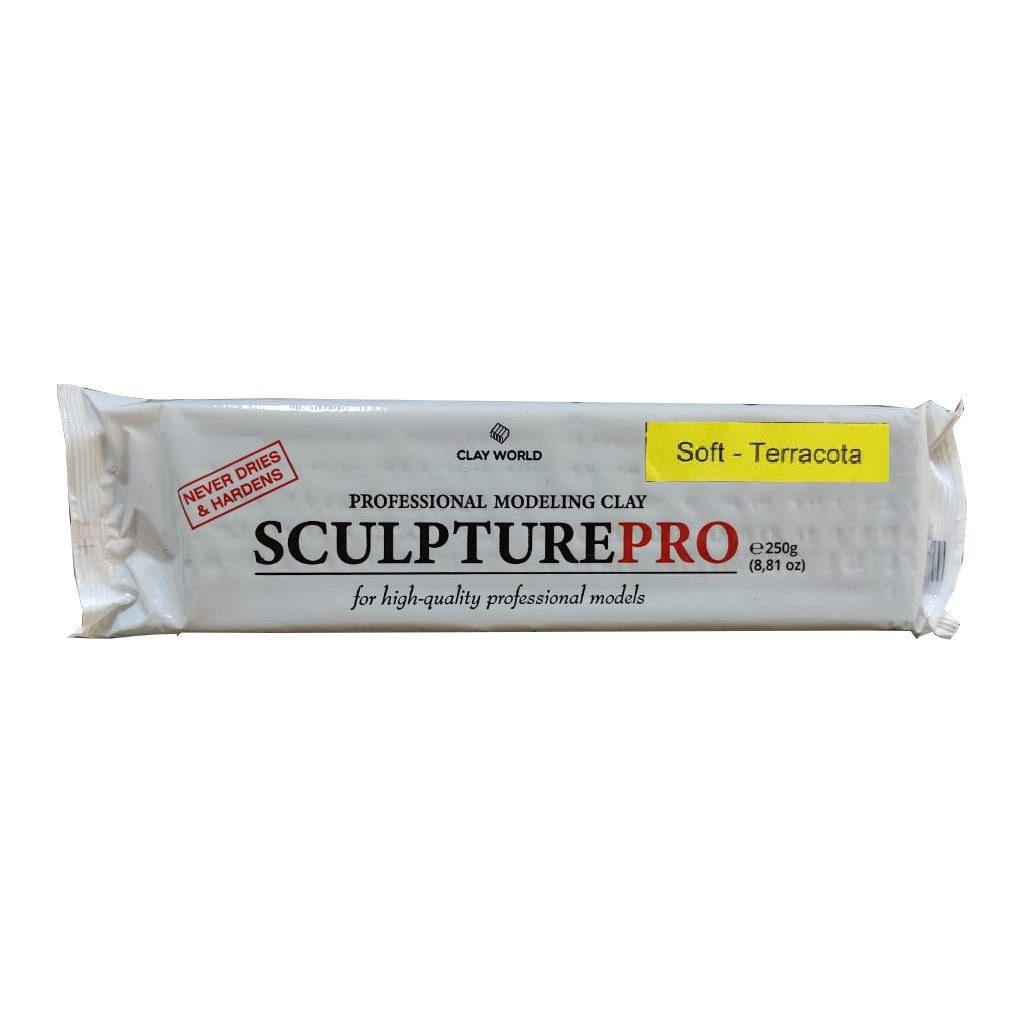Clay World Sculpture Pro - Professional Modeling Clay 250 GM - Terracotta (Soft)