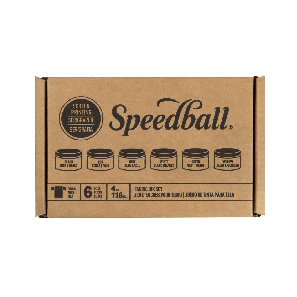 Speedball Fabric Screen Printing Ink - Starter Set #1 of 6 Jars x 118 ml