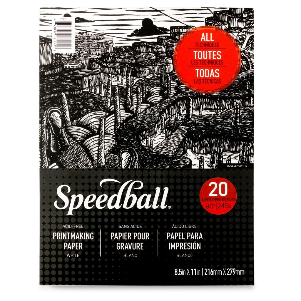 Speedball Printmaking Paper - Smooth 245 GSM - 21.6 x 27.9 cm or 8.5 x 11