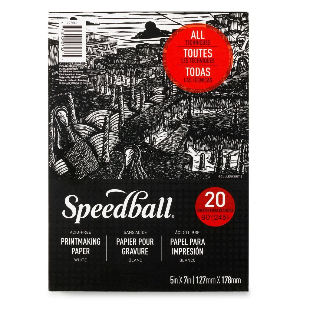 Speedball Printmaking Paper - Smooth 245 GSM - 12.7 x 17.8 cm or 5 x 7